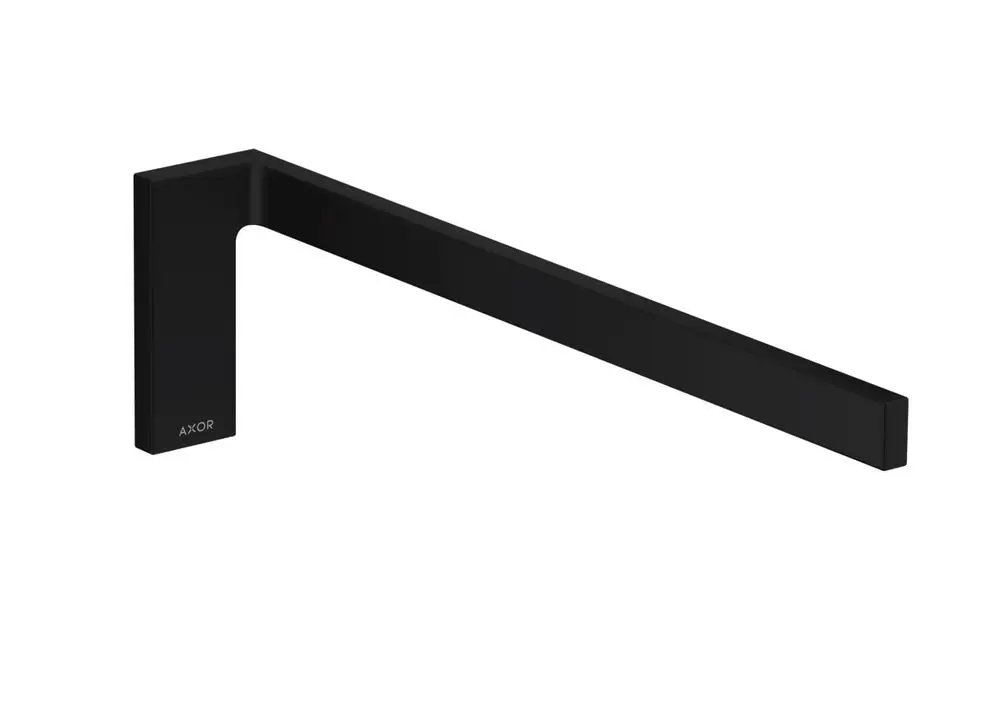 Schwarzer, rechteckiger Handtuchhalter von AXOR, mit einem minimalistischen Design und einer klaren Linienführung, geeignet für Wandmontage.